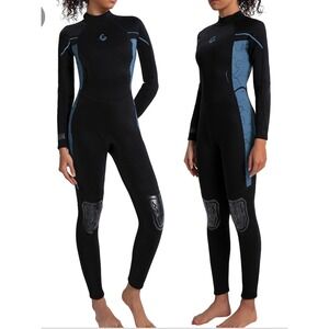 GoldFin Women 3mmNeoprene Wetsuit Full Body Scuba Diving Surfing Steamer Black M